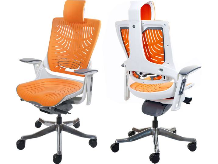 Bürostuhl MERRYFAIR Wau 2b, Schreibtischstuhl Drehstuhl, Hartschale, ergonomisch orange