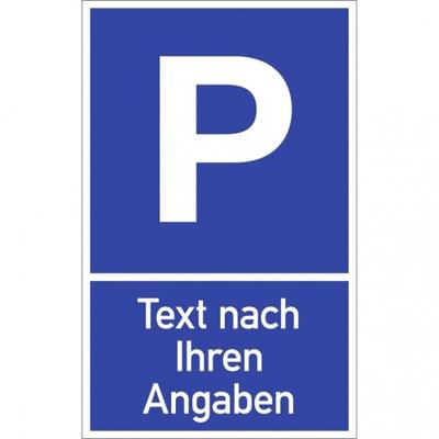 Dreifke® Parkplatzschild - Text nach Ihren Angaben, Alu, 400x650 mm