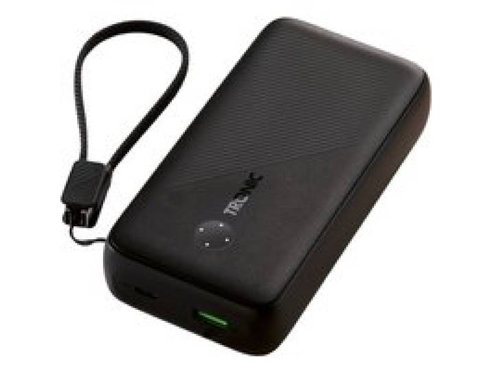 TRONIC® Batterie externe, 20000 mAh, avec câble USB-C amovible. (noir)