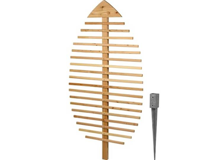 dobar® Design Rankhilfe Blattform Fagus Rankgitter Massivholz - XXL-Rankgerüst ASU Lärche - Dekorativer Sichtschutz für Kletterpflanzen - Ranknetz Balkon/Terrasse - 84 x 6,5 x 160 cm