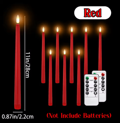 Inspire Picks 1272PCS Flameless LED Taper Candles With Remote Flickering Wedding Candles For Parties & Home Decor red 24pcs