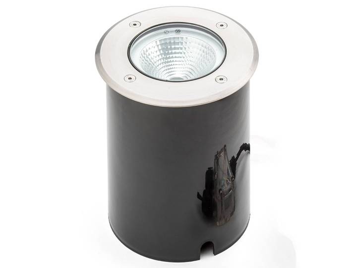 Konstsmide Tuva - LED-Bodeneinbauleuchtespot in runder Form, IP65, alu / grau / zink, Metall, Modern, Einbauleuchte