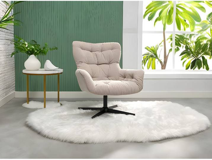 Drehsessel - Stoff - Beige - OPHELIE