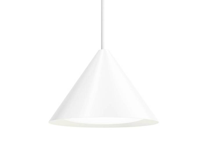 Louis Poulsen Designer Hängelampe Keglen, dimmbar, weiß / opal, für Wohn- / Esszimmer, Aluminium, Design, Pendelleuchte