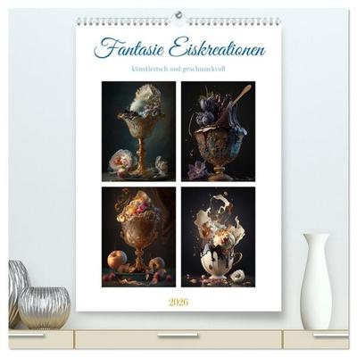 Fantasie Eiskreationen (hochwertiger Premium Wandkalender 2026 DIN A2 hoch), Kunstdruck in Hochglanz