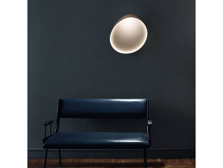 Foscarini Designer Wandleuchte Lake, dimmbar, creme / amber, für Wohn- / Esszimmer, Kunststoff, Design