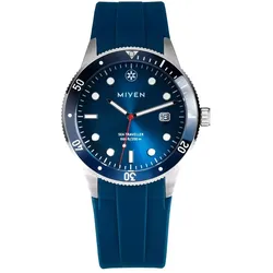 MIYEN MUNICH - SEA TRAVELLER - Blue - kautschuk blau / 42 MM