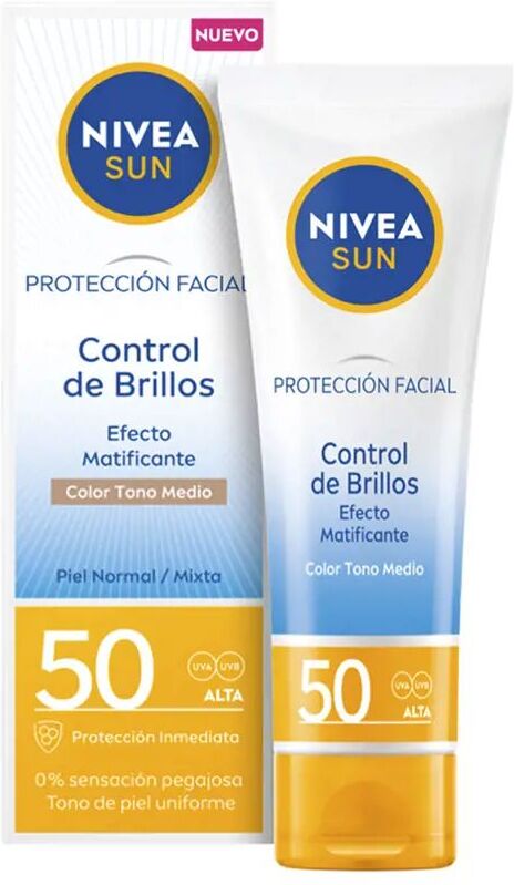 Nivea Sun Control Shine medium matifiant visage SPF50 40 ml