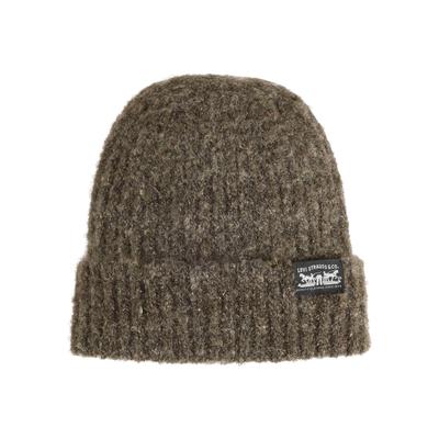Strickmütze LEVI'S "SUNSET BEANIE", Damen, braun (coffee), Baumwolle, Mützen Strickmütze