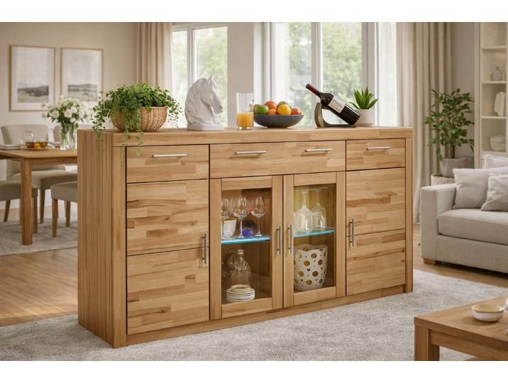 bv-vertrieb Sideboard Anrichte 182/42/107 Türenkommode Kernbuche teilmassiv Sideboard #2750