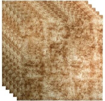 Fasade FASÄDE Flat Decorative Vinyl 2ft x 2ft Lay in Ceiling Panel in Bermuda Bronze (5 Pack)