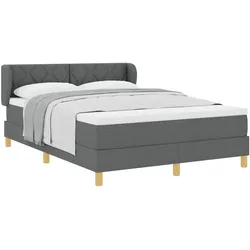 vidaXL, Boxspringbett, Boxspringbett Mit Matratze Stoff Dunkelgrau (140 x 190 cm)