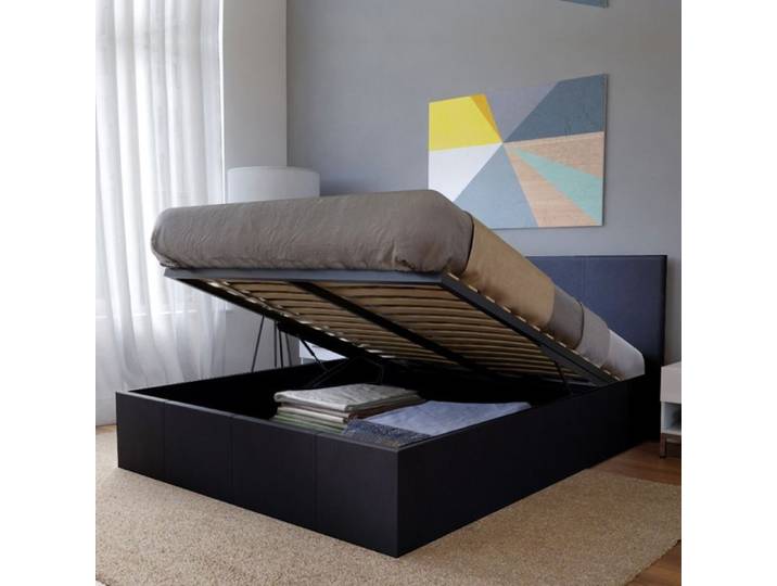 Lit coffre 160x200 BARCELONA + 1 sommier / Noir