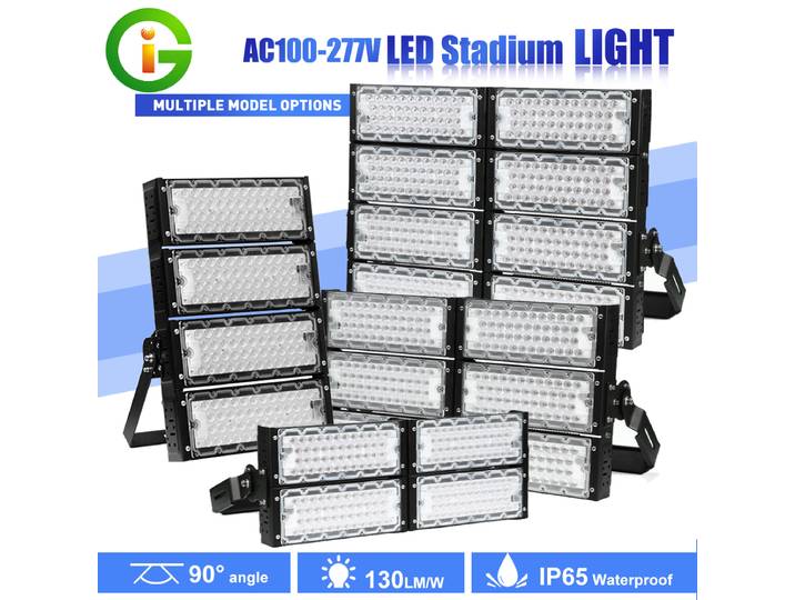 Projecteur LED de stade 100W-800W AC100-277V IP65 étanche, réglable, pour terrains de sport
