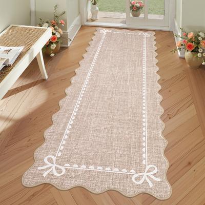 Garvee Scalloped Bow Bordered Pattern Area Rug