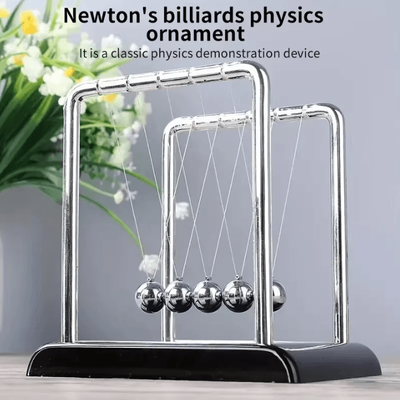 Uplift Curations Newtons Cradle Desk Toy Kinetic Steel Balance Balls Physics Pendulum Decor cube Pool A