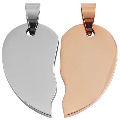 Kettenanhänger ADELIA´S "moderner Herz Anhänger aus Edelstahl", gold, Schmuckanhänger, Damen, Edelstahl, Kettenanhänger