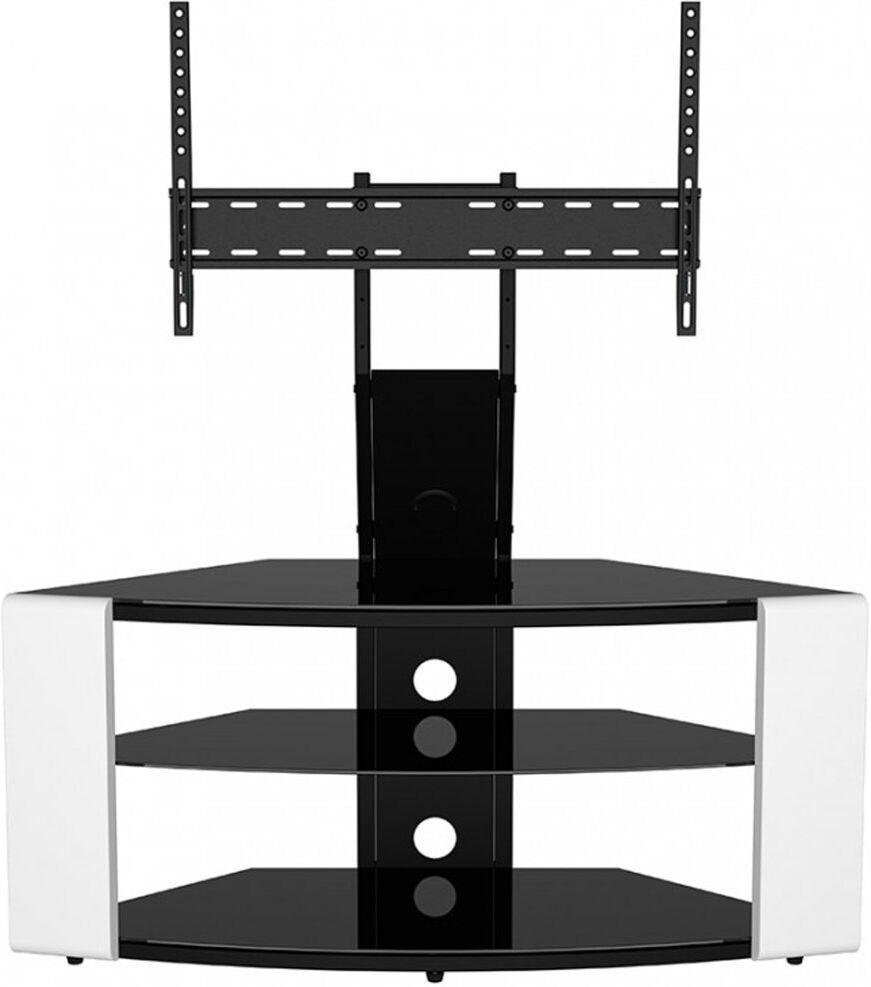 Symple Stuff 1.08m Corner TV Stand with Mount for TVs up to 65"- Gloss White Gloss White 65"