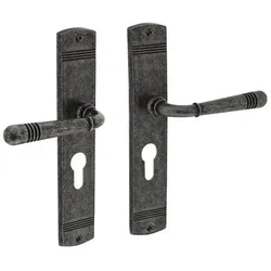 Intersteel, Türgriff + Türgarnitur, Langschildgarnitur PZ 72 mm altgrau (Türgriff)