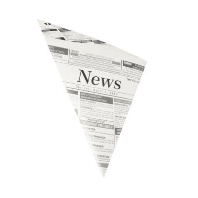 Spitztüten Papstar Newsprint, Volumen 250 g, L 230 x B 230 x H 325 mm, fettdicht, Pergament-Ersatzpapier, grau-schwarz, 300 Stück