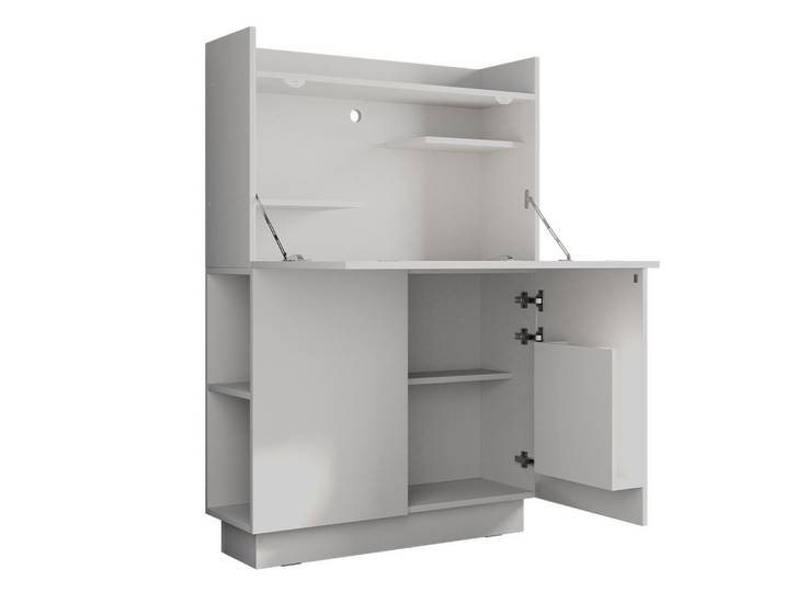 Vicco Sekretär Schreibtisch Alena Weiß 85 x 27 cm, Holzwerkstoff, 6 Fächer, Rechteckig, 85x118.9x27 cm, Büromöbel, Schreibtische, Sekretäre