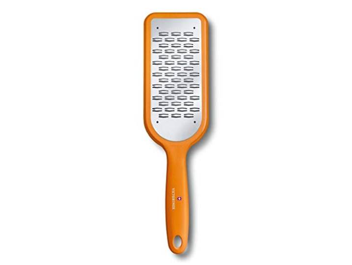Victorinox, 7.6084.9, Kitchen Utensils, Küchenreibe, Extra scharfe Klinge, feine Schneide, Kunststoff-Griff, Orange, Made in Switzerland, Spülmaschinengeeignet
