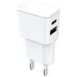 Fontastic Universal Netzteil Dubi, 1x USB-A + 1x Typ-C, 12W Weiss