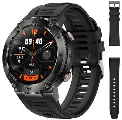 Uplift Treasures LaNikar Bluetooth Calling Fitness Smartwatch add Leather B
