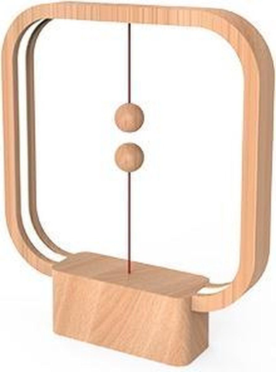DesignNest HENG Balance Lamp Square - LED - 48 warm witte leds - licht beuken hout
