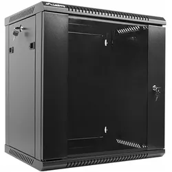 Lanberg Wand- Rack 19 " 12U 600X450mm Schwarz (12 HE, 19 Zoll Rack), Serverschrank, Schwarz