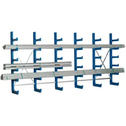 PROREGAL Kragarmregal einseitig TAURUS | Grundregal | frei verstellbare Kragarmen | HxBxT 200x100x40cm | 5 Ebenen | Armlast 500kg | Enzianblau