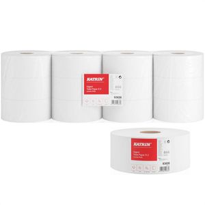 Katrin Toilettenpapier Classic Gigant Toilet S2, 93656, 2-lagig, Mini Jumbo, Tissue, 1304 Blatt, 12 Rollen