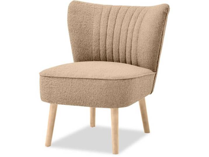 Fauteuil MARCEL Beige - assise Tissu pieds Metal Noir