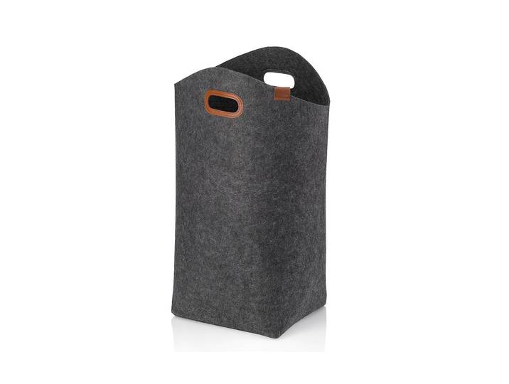 Wäschesack KELA Fay 70 L , grau (dunkelgrau), B:24cm H:61cm T:52cm, Wäschesammler, Wäschesack