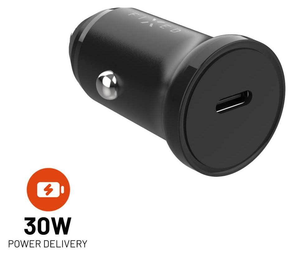 FIXED USB-C autolader 30W zwart FIXCC30N-C-BK