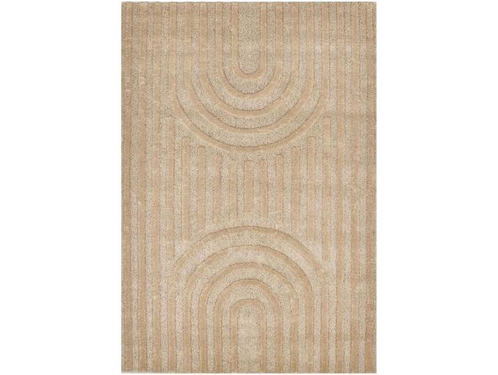 Tapis de salon motif arc de cercle beige 160x230