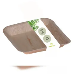 DeinPack 100 Palmblatt Teller eckig 17x17x2,5cm