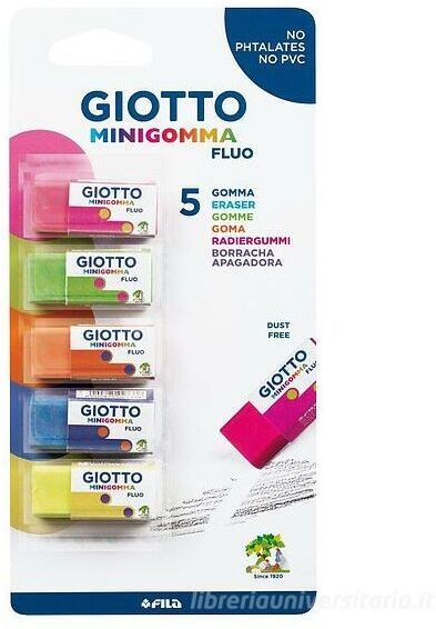 Blister 5 minigommes Fluo Giotto
