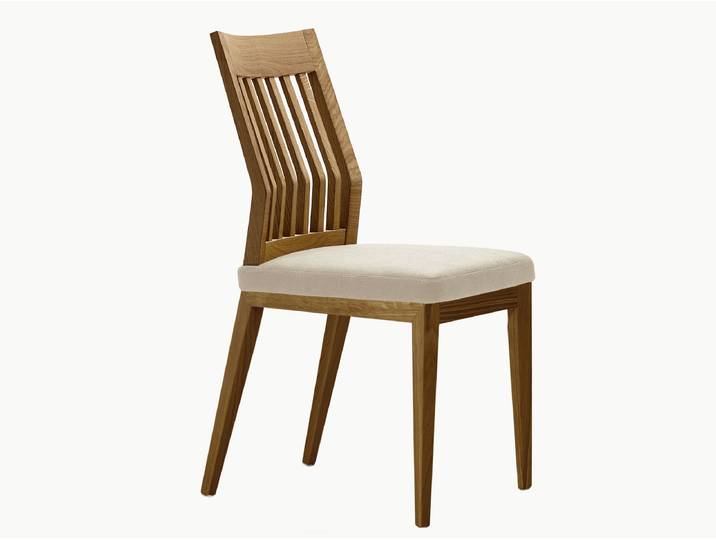 Stuhl Vuelo - Holz - Eiche - Echtleder - beige