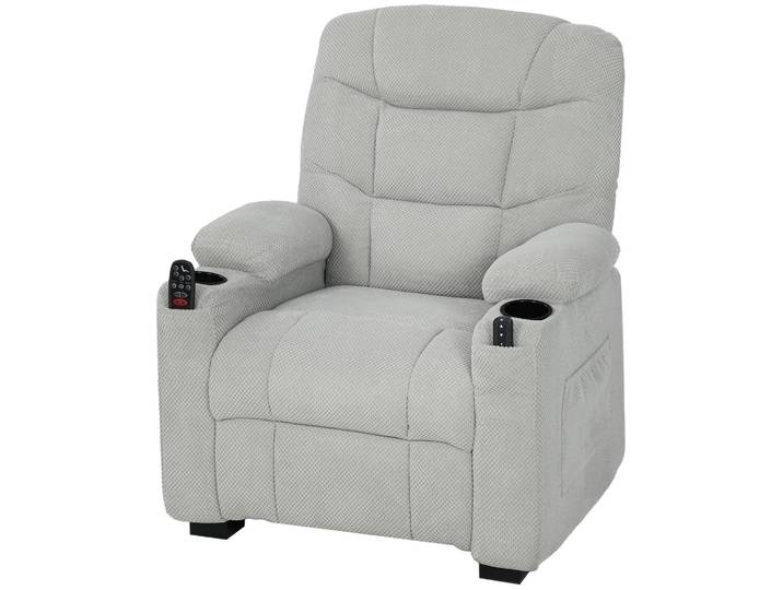HOMCOM Relaxsessel, Elektrisch Fernsehsessel mit Massage & Wärme, Grau