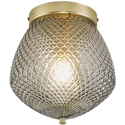 Nordlux Deckenleuchte ORBIFORM, IP20, E27, Messing gebürstet / Rauchglas mit Diamant-Struktur, mit Schnurschalter NORD-2010656047