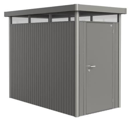 Biohort Highline, Metallschuppen, Einzelbild, Flachdach, Grau, Metall, Grau