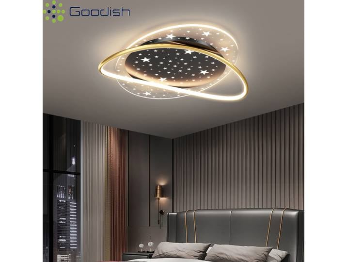 Lampes de plafond LED modernes et élégantes en or avec télécommande, lampes d'art créatives pour le salon, décoration de la maison, lustre