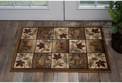 Alise Rugs Natural Lodge Novelty Graphic Indoor Area Rug