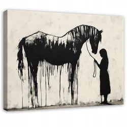 LEINWAND BILDER Abstrakt Banksy Modern Wohnzimmer 60x40