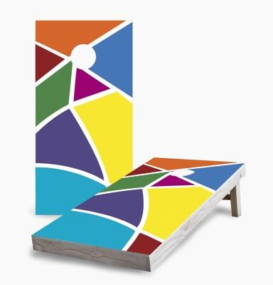 Skip's Garage Abstract Regulation 2x4 Cornhole Game Set