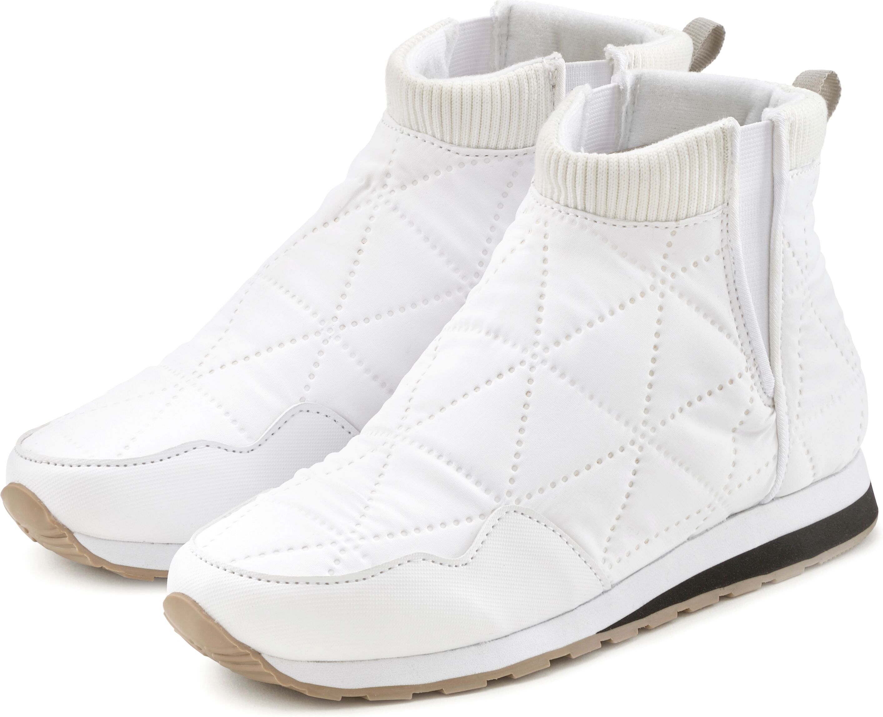 Winterstiefelette VIVANCE "Ankle Stiefelette, Outdoor Boots, Sneaker", Damen, Gr. 39, weiss (weiß), Obermaterial: 50% Lederimitat, 50% Nylon. Decksohle: 100% Textilmaterial. Futter: 100% Textilmaterial. Laufsohle: 100% Synthetik, unifarben, Schuhe Winters