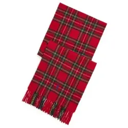 Polo Ralph Lauren für Herren. 449959360001 Rot karierter Kaschmirschal (OSFA), Lässig, Klassisch, Cachemir