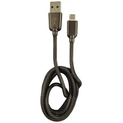 LC-Power LC-C-USB-MICRO-1M-6 USB A zu Micro-USB Kabel, Metall schwarz, 1m