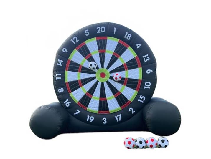HUTRADE Outdoor Aufblasbares Fußball-Dartboard, Kick-Dartscheibe, 3m Hoch Selbsthaftende Darts Mit Gebläse Und 8 Aufblasbaren Bällen